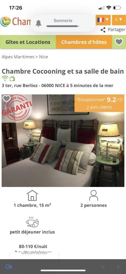 Chambre Et Salle De Bain Cocooning Labellisee Nice Eksteriør billede
